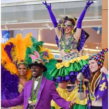 jollylife 21PCS Mardi Gras Beads Necklaces Bulk: Purple Gold Green Metallic Bead Carnival Parade Par...