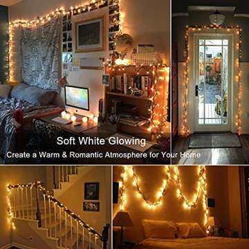 BrizLabs 300 Count Clear Christmas Lights for Festive Decor