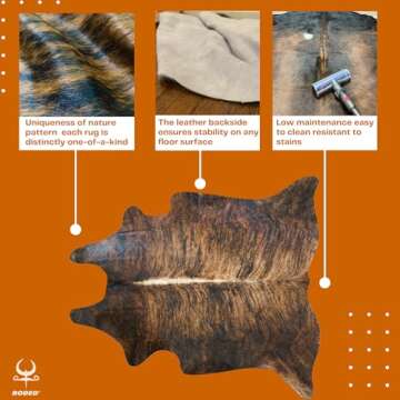 Rodeo Genuine Cowhide Rug - Authentic & Luxurious 6x7 ft Rug