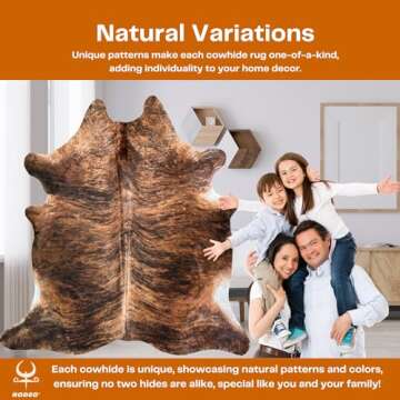 Rodeo Genuine Cowhide Rug - Authentic & Luxurious 6x7 ft Rug