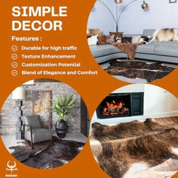 Rodeo Genuine Cowhide Rug - Authentic & Luxurious 6x7 ft Rug