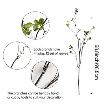 Stylish 3Pcs 38.8" Faux Greenery Stems for Decoration