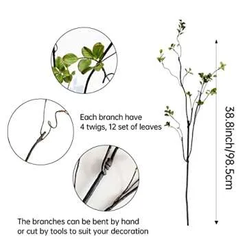 Stylish 3Pcs 38.8" Faux Greenery Stems for Decoration