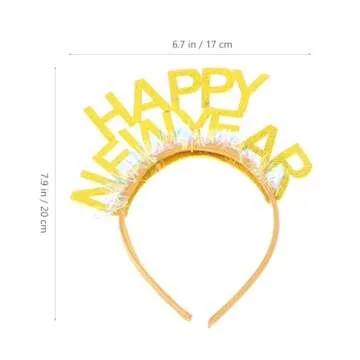 Beaupretty 4PCS Happy New Year Headband Glitter Eve Party Favors for Holiday Women Girls Golden