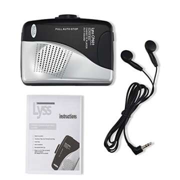 Lyss Electronics CP601 Portable Cassette Player with Speaker