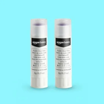 Amazon Basics Purple Washable Glue Sticks 2-Pack