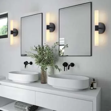 KUZZULL Matte Black Wall Sconces Set - Modern Lighting