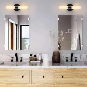 KUZZULL Matte Black Wall Sconces Set - Modern Lighting