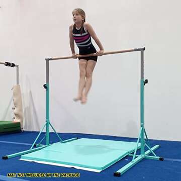 FC FUNCHEER Gymnastics bar,5FT/6FT Horizontal Bars, Adjutable Gymnastic Bar for Kids Ages 5-20, 35.4" to 59"/45" to 71", Weight Limit 500 LBS,Home Gym Equipment