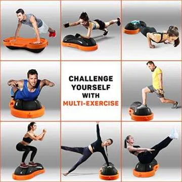 Yes4All 1100lbs Balance Ball, Half Peanut Ball Exercise Workout Trainer, Fitness Yoga Equipment for ...