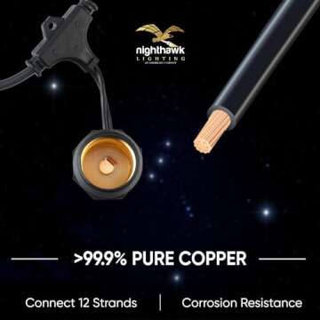 Nighthawk Lighting Led String Lights for Patio - Outdoor Led String Lights 50 Ft - Patio String Lights for Deck & Garden - Outdoor String Lighting with Watertight Connectors & Shatterproof Bulb