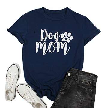 YUYUEYUE Dog Mom T-Shirt for Casual Style Lovers
