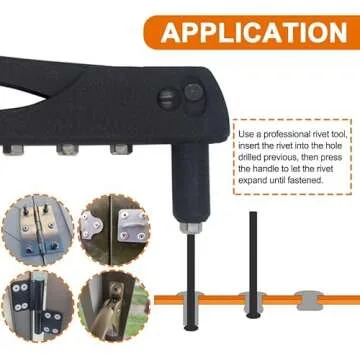 ISPINNER 100pcs Aluminum Blind Rivets for DIY Projects