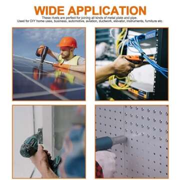 ISPINNER 100pcs Aluminum Blind Rivets for DIY Projects