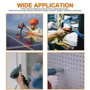 ISPINNER 100pcs Aluminum Blind Rivets for DIY Projects