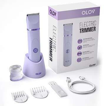 OLOV Electric Body Hair Trimmer - Groin Trimmer for Men - Bikini Trimmer Women - Wet/Dry Shaver Groo...