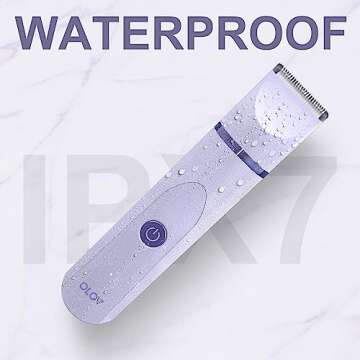 OLOV Electric Body Hair Trimmer - Groin Trimmer for Men - Bikini Trimmer Women - Wet/Dry Shaver Groomer, Replaceable Ceramic Blade Heads, USB Recharge Dock, Waterproof Hygiene Razor,Purple