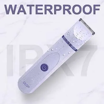 OLOV Electric Body Hair Trimmer - Groin Trimmer for Men - Bikini Trimmer Women - Wet/Dry Shaver Groomer, Replaceable Ceramic Blade Heads, USB Recharge Dock, Waterproof Hygiene Razor,Purple