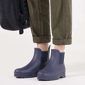 Stylish Planone Short Wide Width Rain Boots for Women