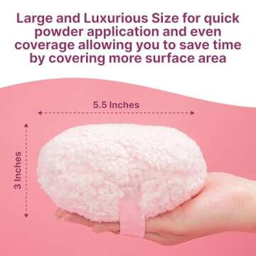 Happy Curves Comfort Powder Puff - Large Powder Puff for Body Powder Applicator with Storage Container, Compatible with Women's Talc-Free(Powder Sold Separately)