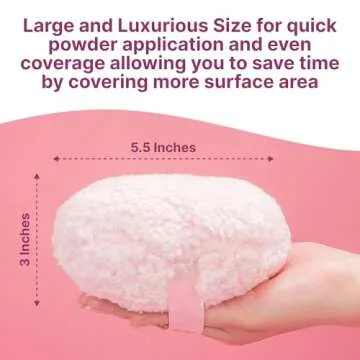 Happy Curves Comfort Powder Puff - Large Powder Puff for Body Powder Applicator with Storage Container, Compatible with Women's Talc-Free(Powder Sold Separately)