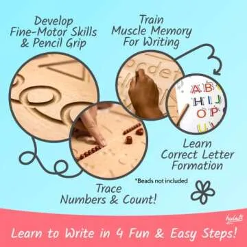 Hulats Learn to Write - Number & Letter Tracing Boards for Kids Ages 3-5 - Wooden Alphabet Learning ...
