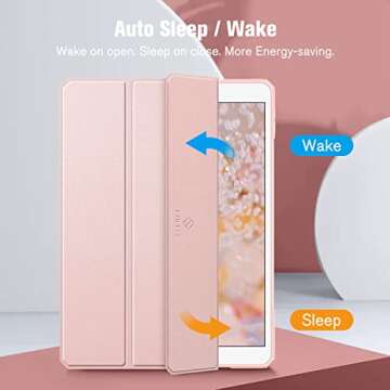 Fintie Hybrid Slim Case for iPad Air 3rd Generation 10.5" 2019 / iPad Pro 10.5 Inch 2017 - [Built-in Pencil Holder] Shockproof Cover with Clear Transparent Back Shell, Rose Gold