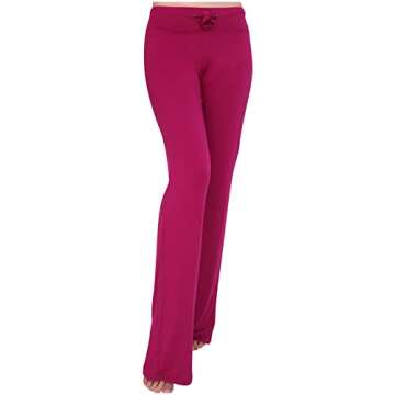 LIKEOULI Yoga Pants Women Petite Yoga Pants Women Drawstring Elastic High Waist Wide Leg Modal Pants Casual Baggy Joggers Pants Comfy Pajama Pants Trouser Style Yoga Pants for Women