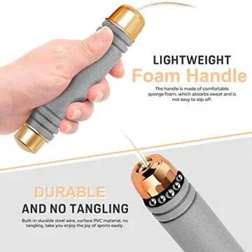 ILIENSA Jump Rope, Weighted Jump Rope for Fitness, Adjustable Skipping Rope for Exercise, Speed Rope with Bearing Comfortable Foam Handle for Adult and Children Fitness, Training Tool……