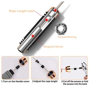 ILIENSA Jump Rope, Weighted Jump Rope for Fitness, Adjustable Skipping Rope for Exercise, Speed Rope with Bearing Comfortable Foam Handle for Adult and Children Fitness, Training Tool……