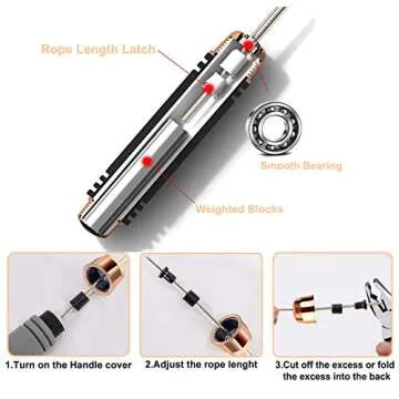 ILIENSA Jump Rope, Weighted Jump Rope for Fitness, Adjustable Skipping Rope for Exercise, Speed Rope with Bearing Comfortable Foam Handle for Adult and Children Fitness, Training Tool……