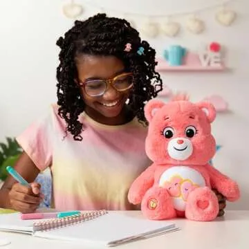 Care Bears 14" Love-A-Lot Bear Plushie - Medium Size - Pink Plush for Ages 4+ – Perfect Stuffed Animal Holiday, Birthday Gift, Super Soft and Cuddly – Good For Girls and Boys, Collectors