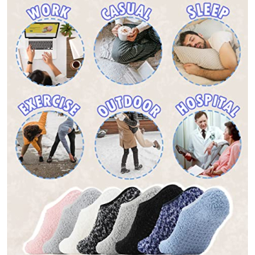 Bevigorio Non-Slip Slipper Socks Women Cozy Grippy 3-Pack