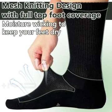 +MD Bamboo Rayon Socks - Soft Cushioned Crew Socks