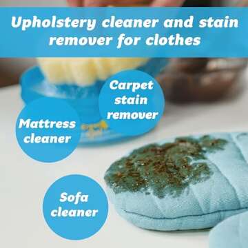 Scrub Daddy Powerase Gel Fabric Stain Remover - Multipurpose Upholstery Cleaner for Fabric & Leather Sofa, Furniture & Carpet Stain Remover for Old Stains, Mattress Cleaning, Incl. Scrub Mommy Sponge