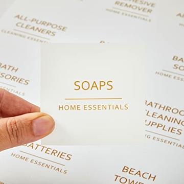 Minimalist Laundry Room Labels Gold Print Organization Set