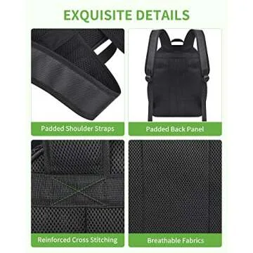 MAY TREE Mesh Backpack Heavy Duty Big Mesh Bag Large Capacity for Travel Beach Hiking Outdoor Sports with Paded Strap, Black