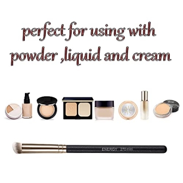 ENERGY Under Eye Concealer Brush Mini Flat Angled Kabuki Foundation Brush with Synthetic Bristles for Concealing Blending Setting Buffing with Powder Liquid Cream Cosmetics Vegan Makeup Brushes
