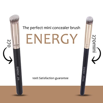 ENERGY Under Eye Concealer Brush Mini Flat Angled Kabuki Foundation Brush with Synthetic Bristles for Concealing Blending Setting Buffing with Powder Liquid Cream Cosmetics Vegan Makeup Brushes