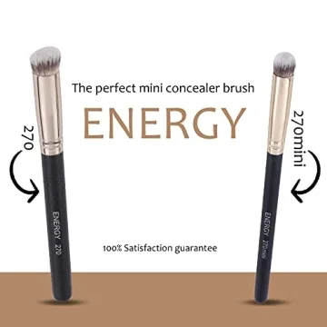 ENERGY Under Eye Concealer Brush Mini Flat Angled Kabuki Foundation Brush with Synthetic Bristles for Concealing Blending Setting Buffing with Powder Liquid Cream Cosmetics Vegan Makeup Brushes