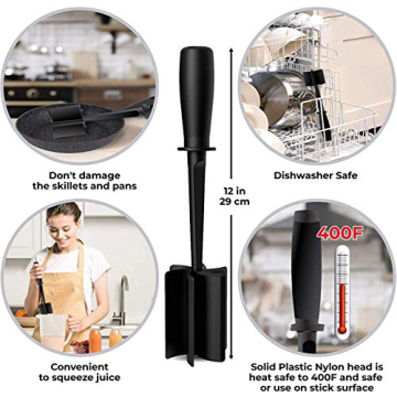 Heat Resistant Nylon Ground Beef/Potato Masher for Safe Cooking