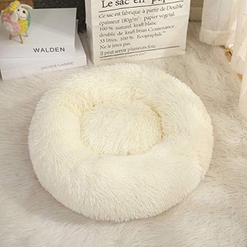 20x20 Washable Donut Cat Dog Bed Plush Self-Warming