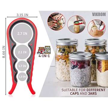 Silicone Jar Opener Gripper Pad - 3Pcs Nonslip Bottle Opener Rubber Jar Opener Gripper Pad Kitchen S...