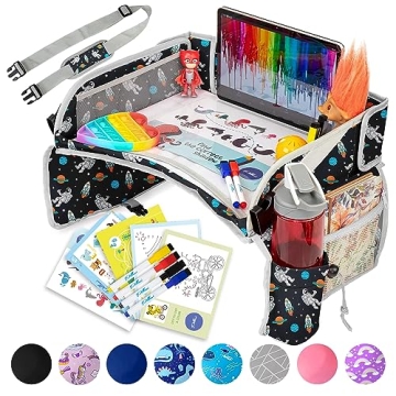 PILLANI Kids Travel Tray for Car - Car Seat Tray for Kids Travel, Car Trays for Kids Roadtrip Essent...