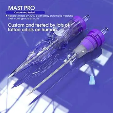 Mast Tour Tattoo Gun Kit, Cordless Rotary Tattoo Pen Machine, Complete Beginner Tattoo Kit, 50Pcs Tattoo Needles Cartridges, 0.5oz Black Tattoo Ink
