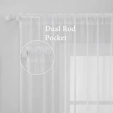 MIULEE Elegant White Sheer Curtains for Living Room