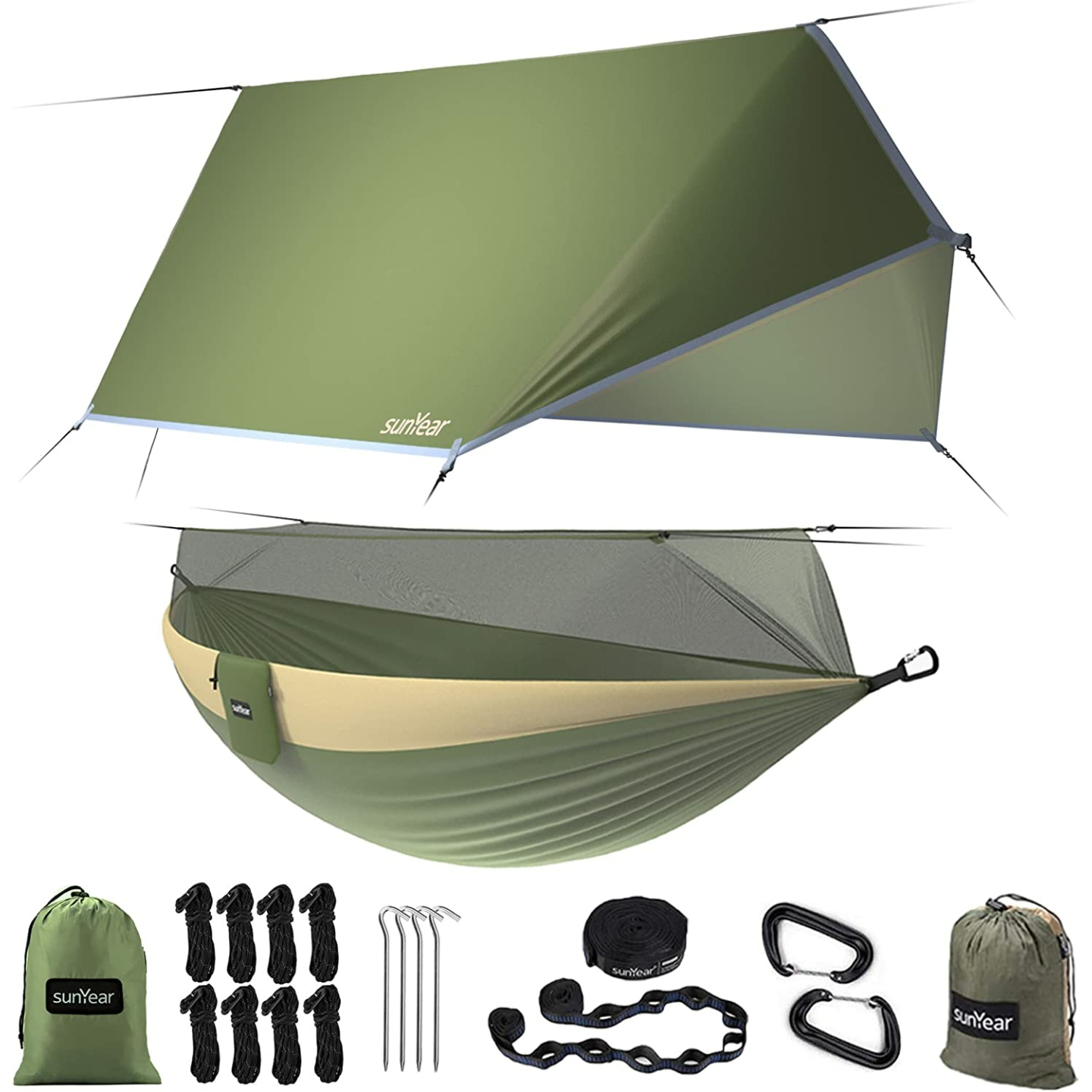 Portable Double Camping Hammock with Net