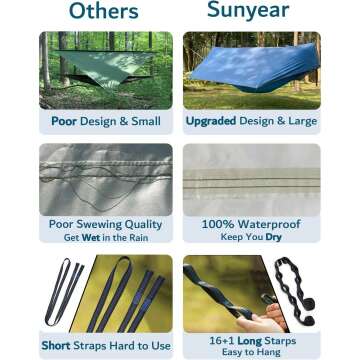 Portable Double Camping Hammock with Net