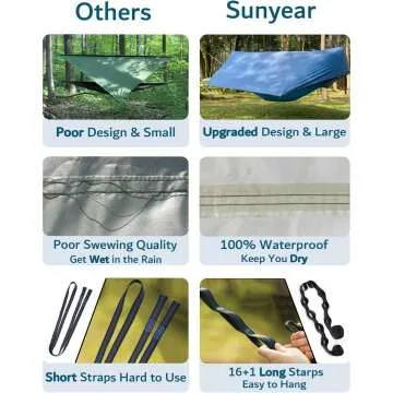 Portable Double Camping Hammock with Net