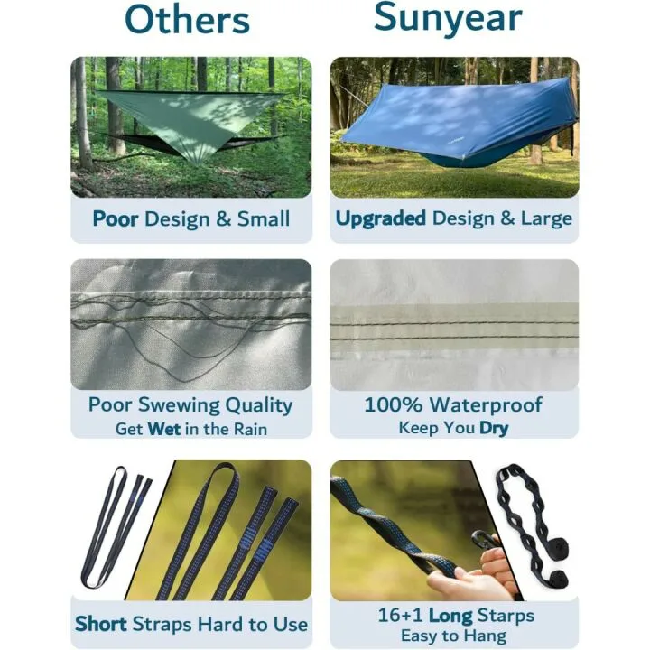 Portable Double Camping Hammock with Net